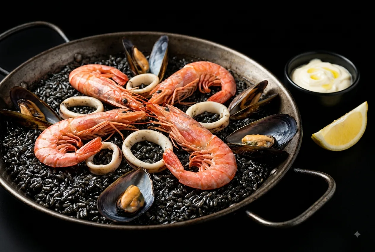 Arroz negro de marisco