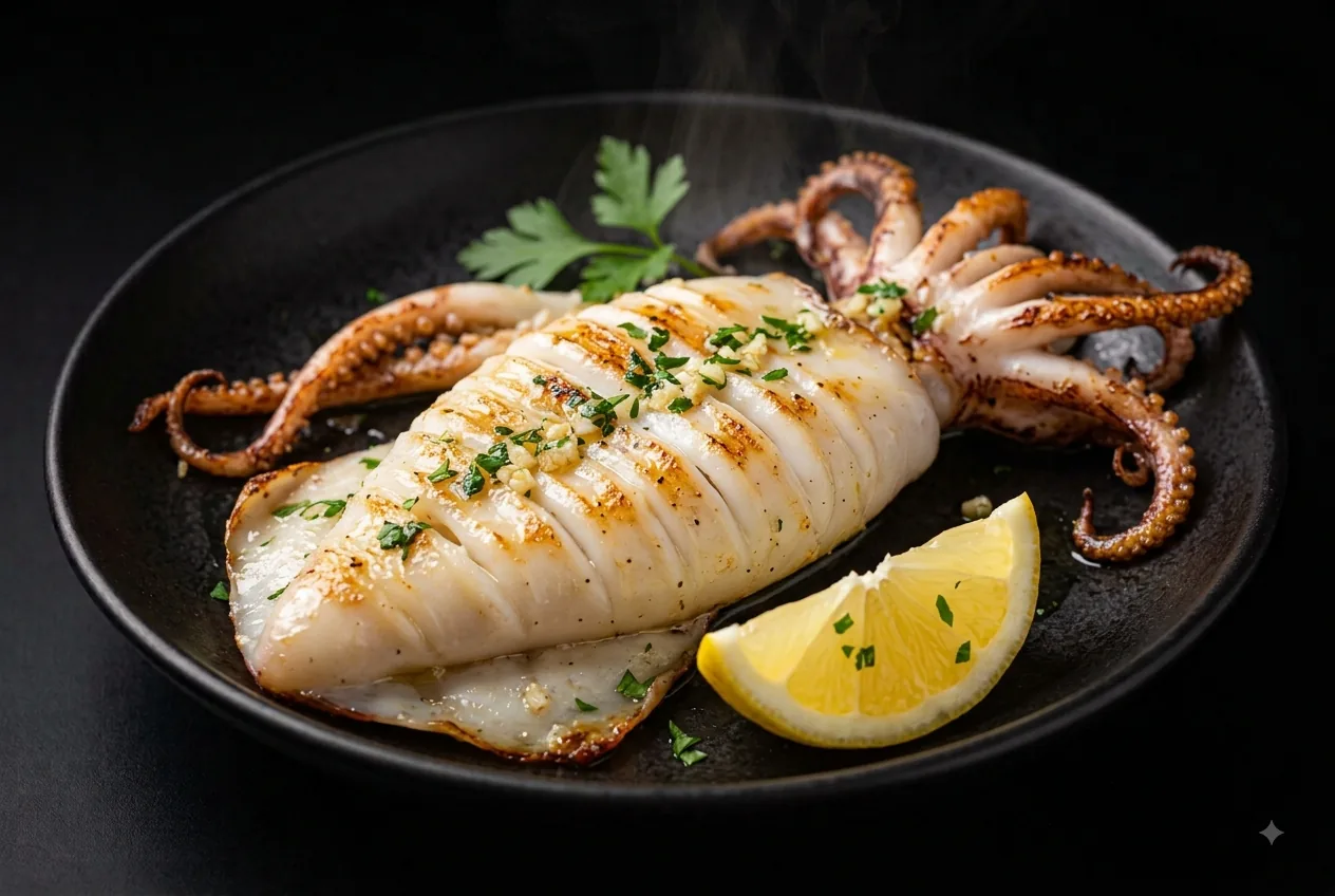 Calamares plancha de potera