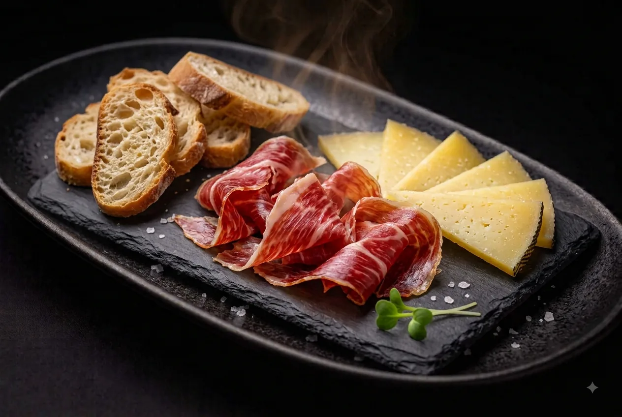 Tabla de jamón y queso